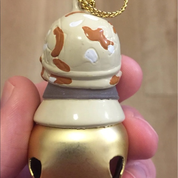 Snowman Soldier Bell Glass Ornament - Picture 3 of 4